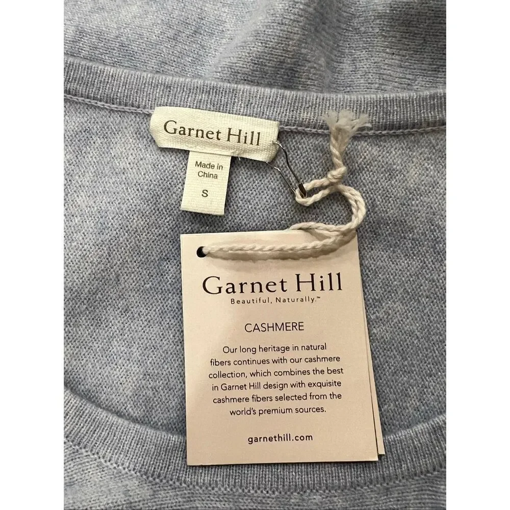 Garnet Hill Women's Heather Batwing Cashmere Pullover Sweater Gray Small NWT